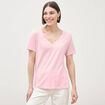 T-shirt manches courtes rose clair femme