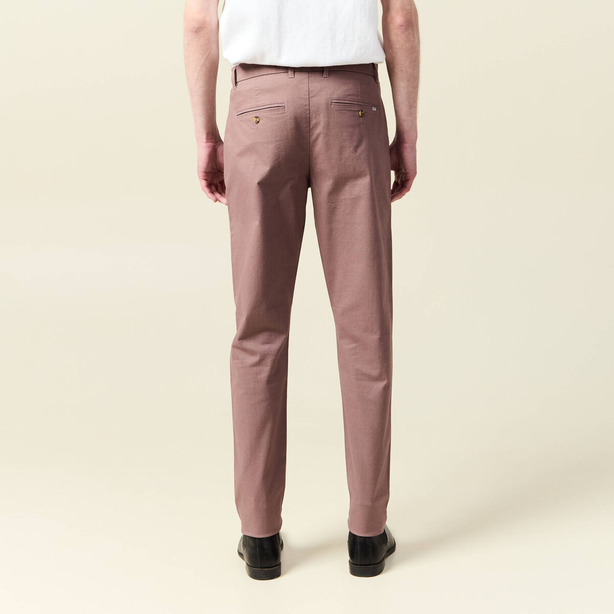 Pantalon chino slim vieux rose homme