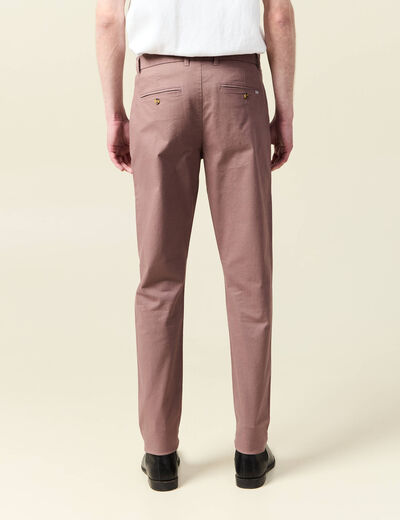 Pantalon chino slim vieux rose homme