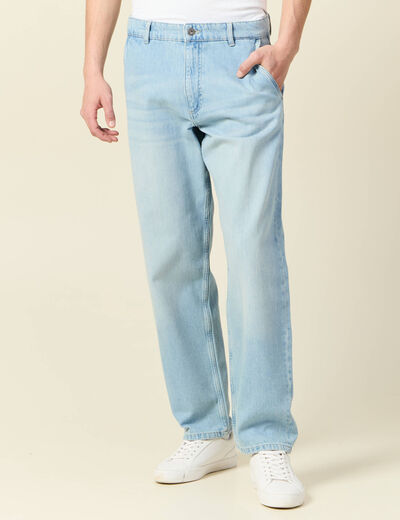 Jeans chino relax denim bleach homme