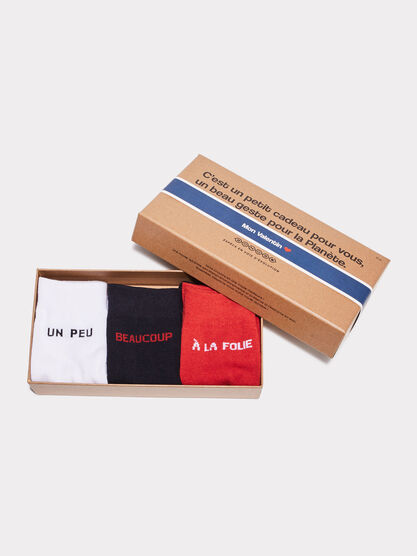 Lot 3 paires chaussettes multicolore homme
