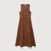 Robe en coton sans manches marron femme
