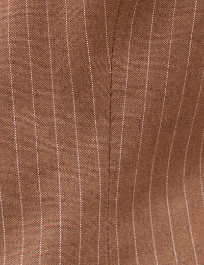 Gilet sans manches col rond doubl&eacute; marron femme