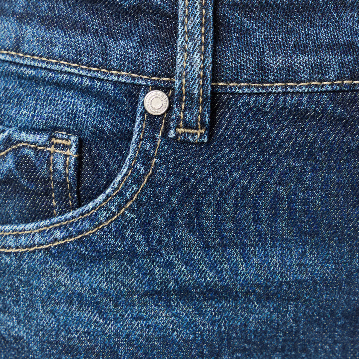 Jeans large taille haute denim brut femme