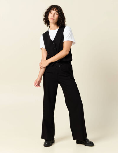 Veston sans manches noir femme