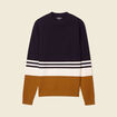 Pull col rond éco-resposnable bleu marine homme