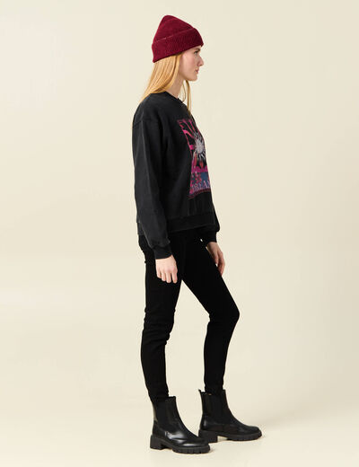 Sweat manches longues noir femme