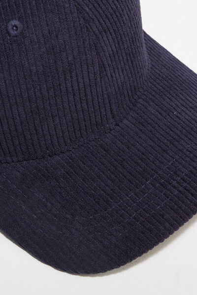 Casquette velours bleu marine homme