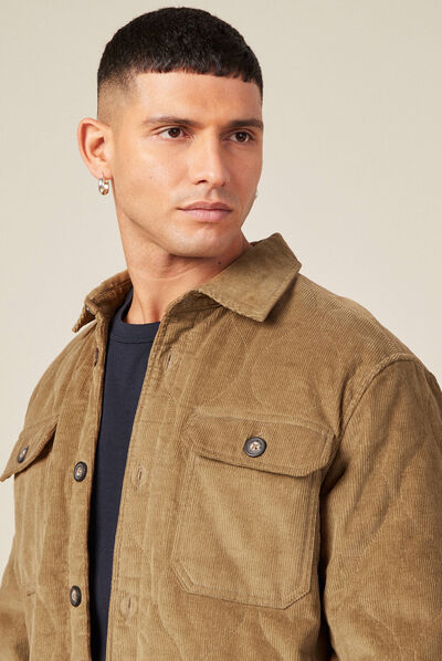 Surchemise éco-responsable beige homme