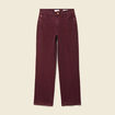Jeans droit 7/8&egrave;me taille standard bordeaux femme