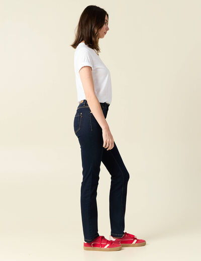 Jeans regular 5 poches denim brut rinse femme