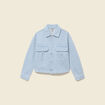 Veste en coton manches longues denim bleach femme