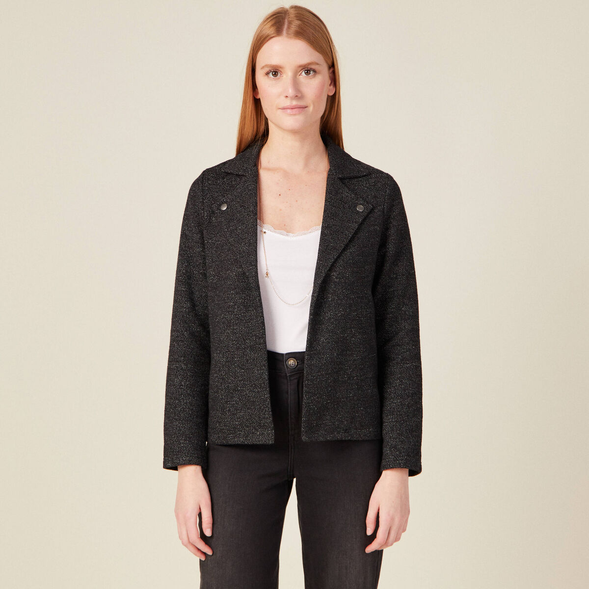 Gilet manches longues noir femme