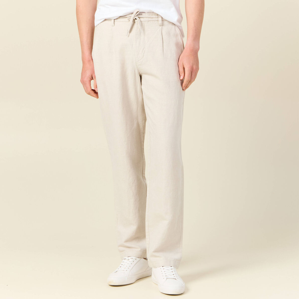 Pantalon chino straight beige homme