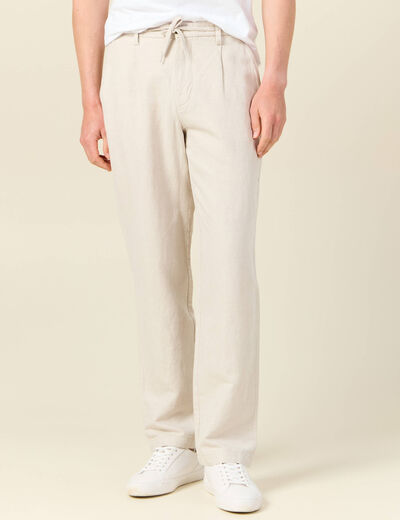 Pantalon chino straight beige homme
