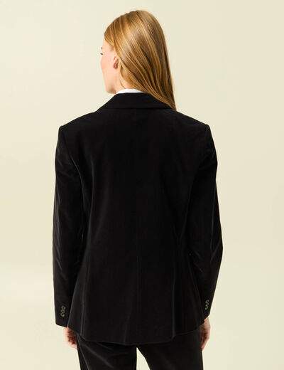 Veste blazer velours noir femme