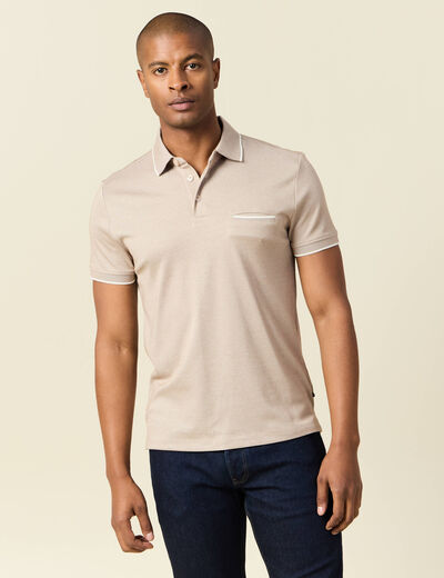 Polo manches courtes taupe homme