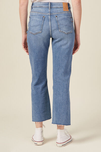 Jeans bootcut cropped denim used femme