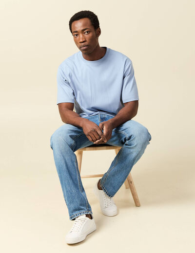 T-shirt manches courtes bleu gris homme