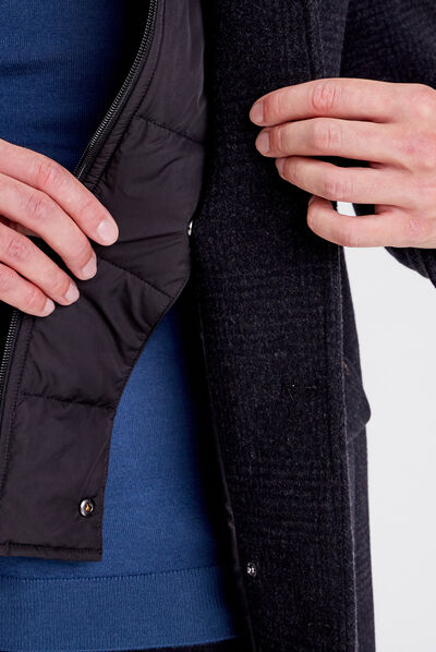 Pardessus droit boutonné gris foncé homme