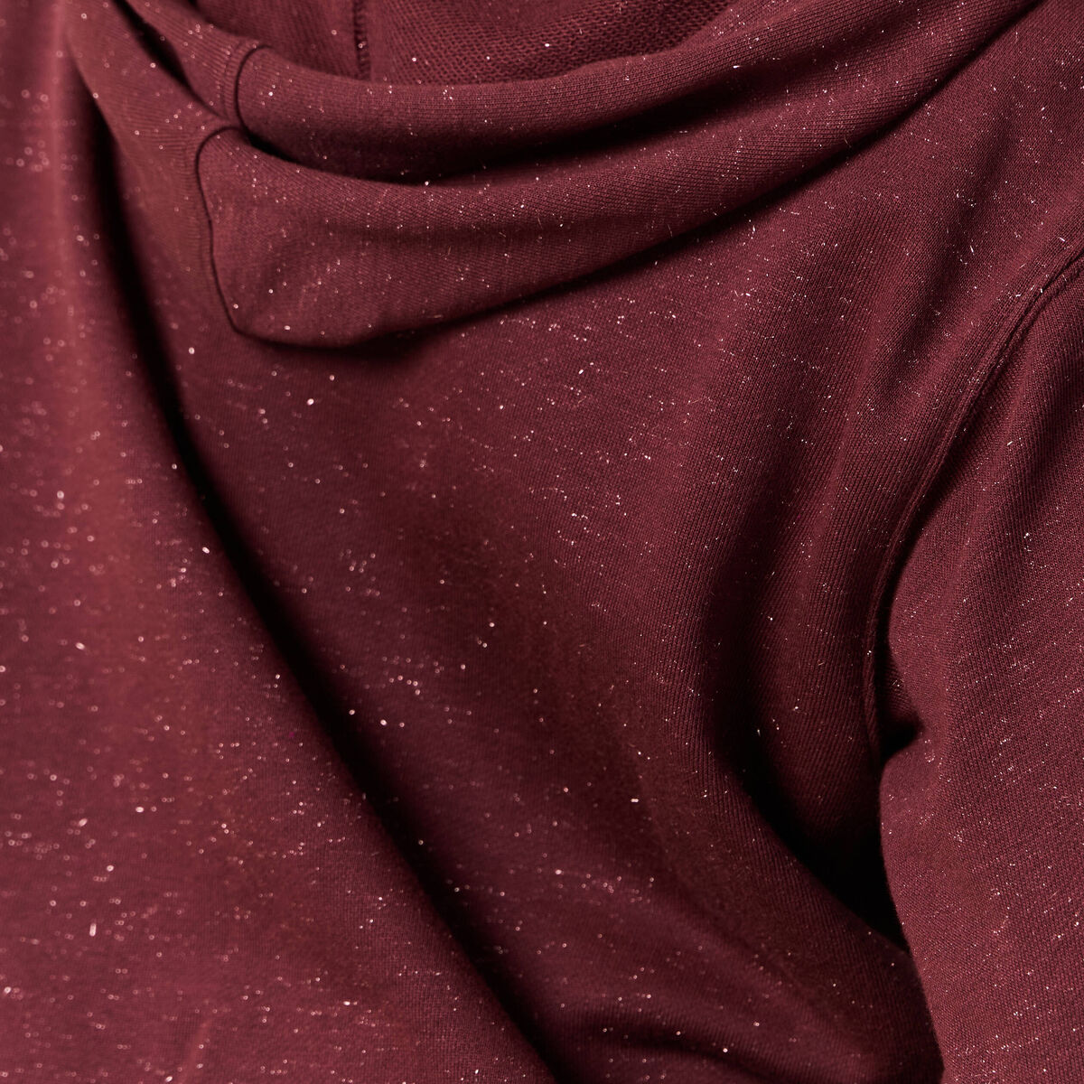 Sweat &agrave; capuche manches longues bordeaux femme