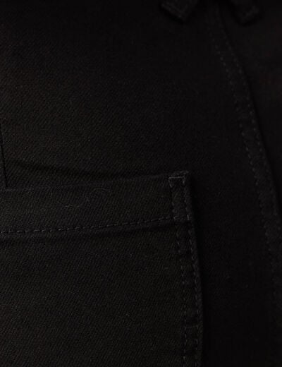 Jeans large taille haute denim noir femme