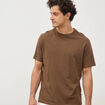 T-shirt ras de cou manches courtes taupe homme