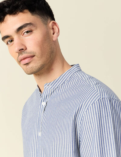 Chemise manches longues bleu marine homme