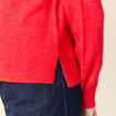Pull col bateau manches longues rouge femme