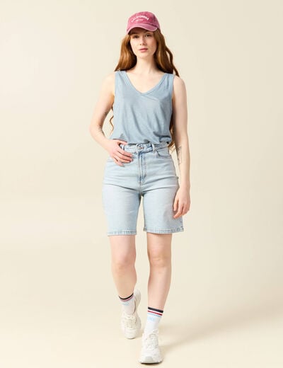 Débardeur sans manches bleu gris femme