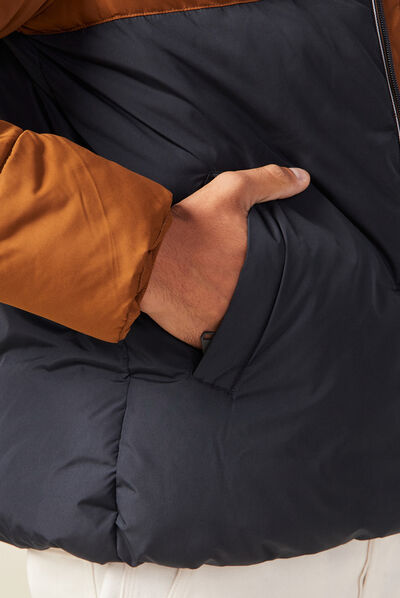 Doudoune oversize à capuche bleu marine homme