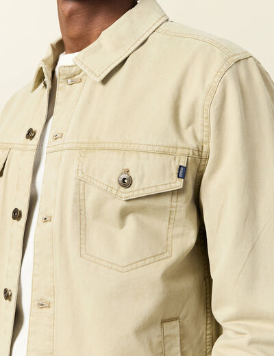 Blouson boutonné beige homme