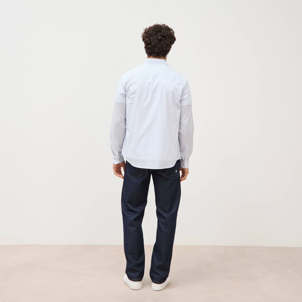 Chemise col classique manches longues gris fonc&eacute; homme