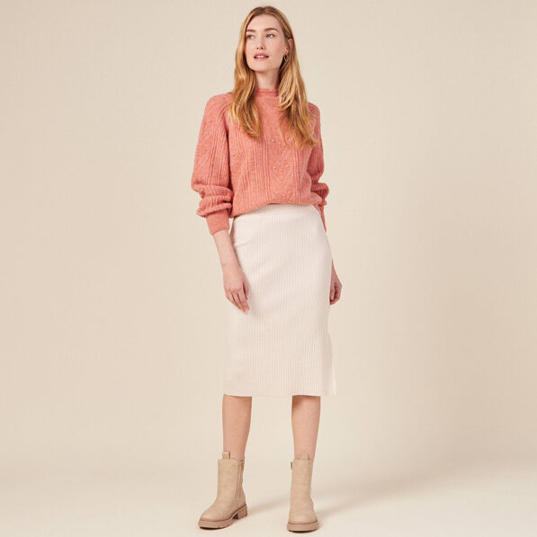 Pull manches longues rose femme