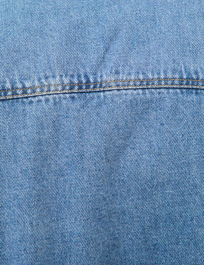 Chemise manches longues en jeans denim bleach homme
