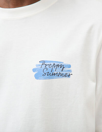 T-shirt en coton ecru homme