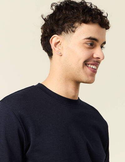 T-shirt manches longues bleu marine homme