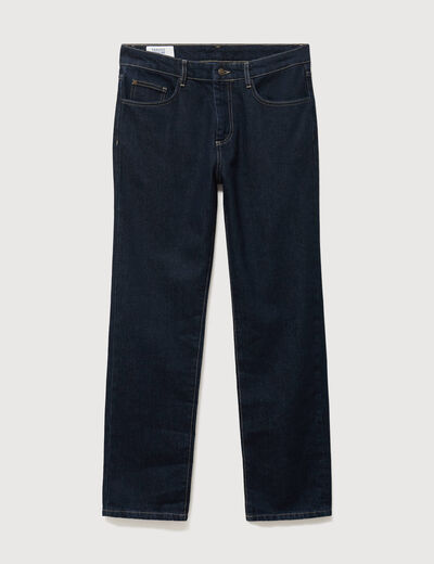 Jeans straight longueur 32 en coton denim brut rinse homme