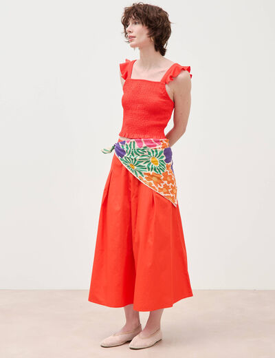D&eacute;bardeur cintr&eacute; cropped d&eacute;collet&eacute; orange fonc&eacute; femme