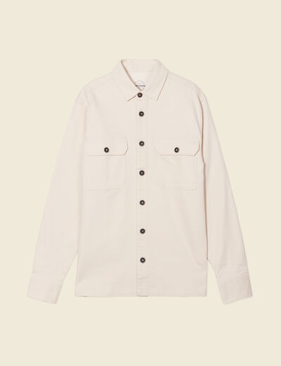 Surchemise manches longues beige homme