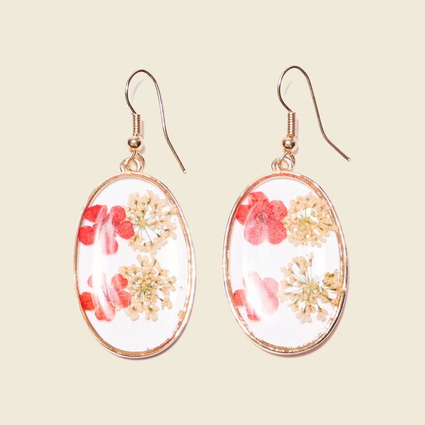 Boucles d'oreilles pendantes rouge femme
