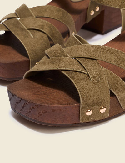 Sandales &agrave; talons marron femme