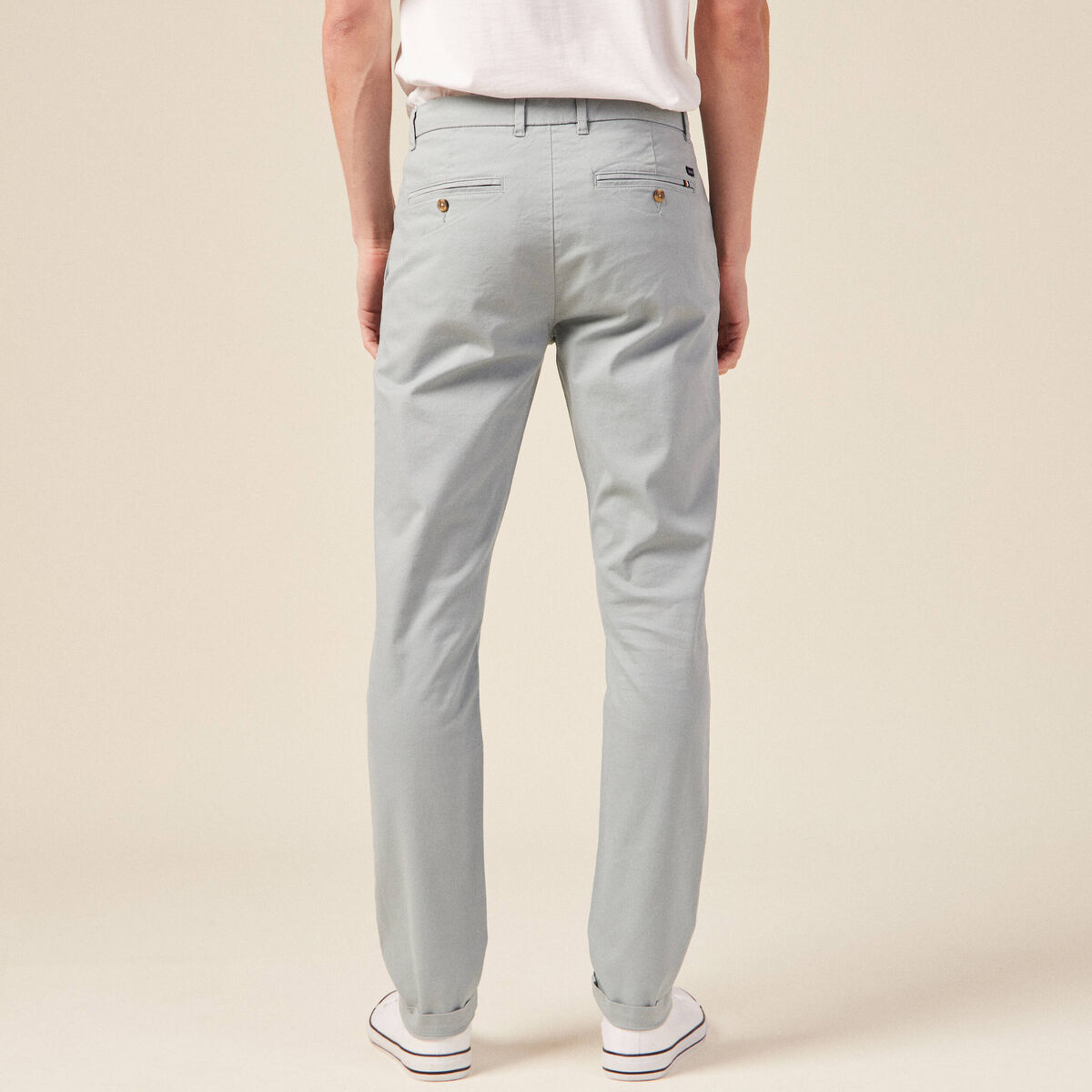 Pantalon chino longueur 32 bleu gris homme