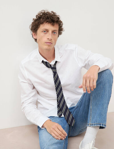 Chemise manches longues blanc homme