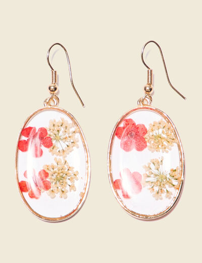 Boucles d'oreilles pendantes rouge femme