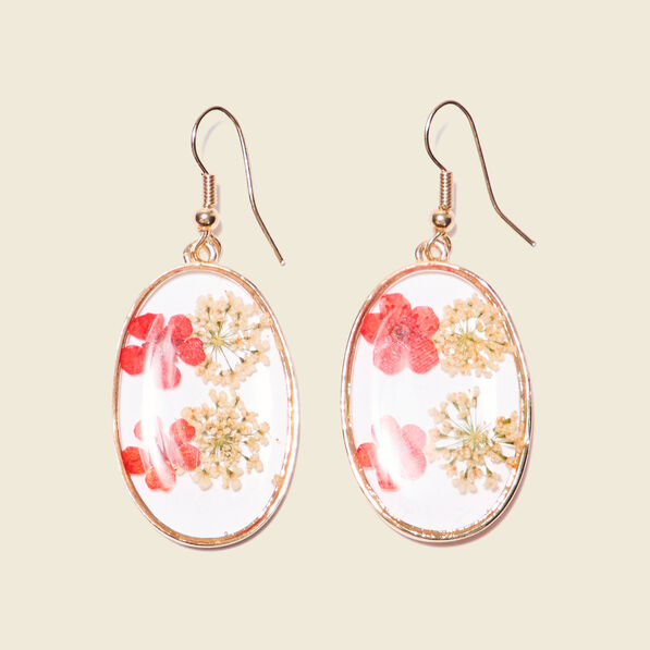 Boucles d'oreilles pendantes rouge femme
