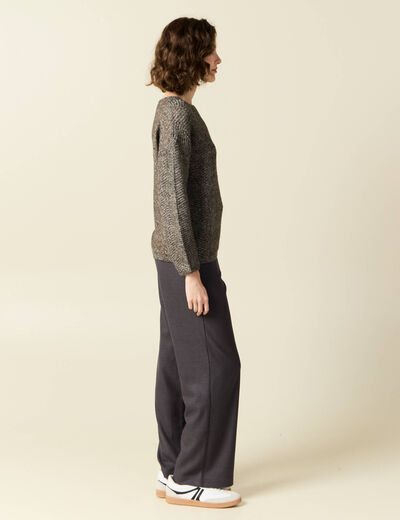 Pull manches longues vert kaki femme