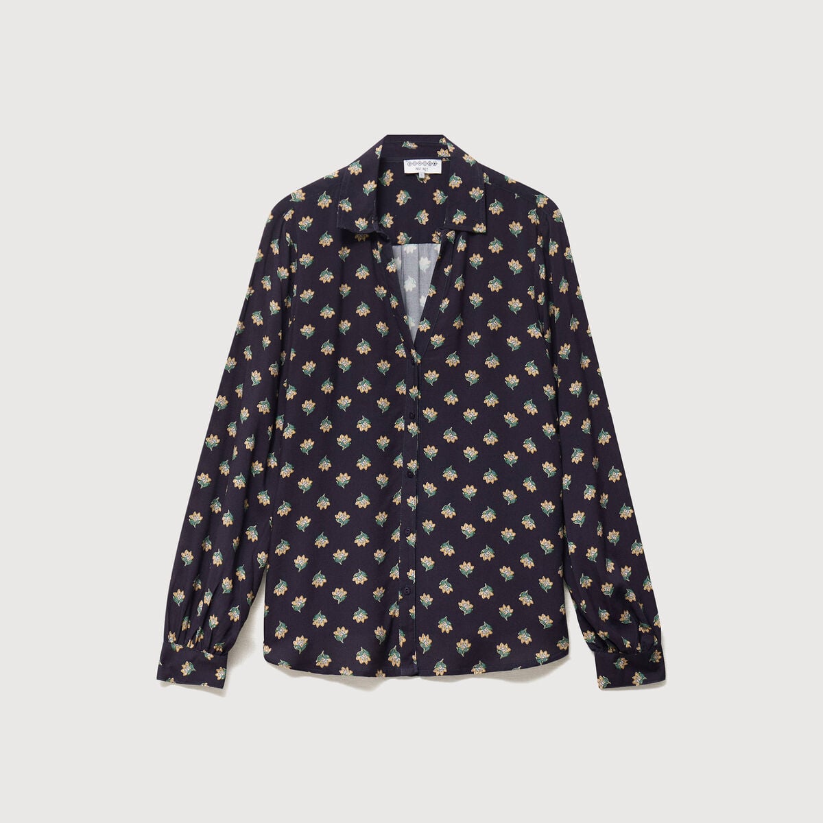 Blouse manches longues bleu marine femme