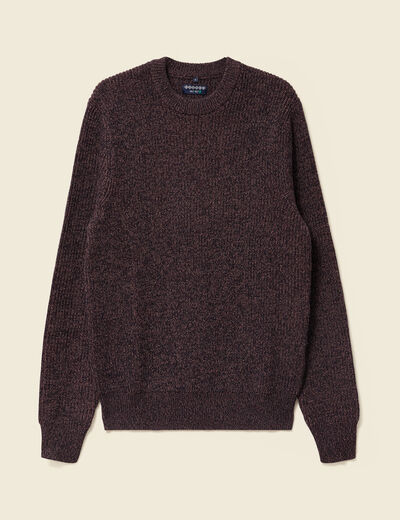 Pull manches longues bordeaux homme