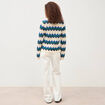 Pull ajour&eacute; coton manches longues ecru femme